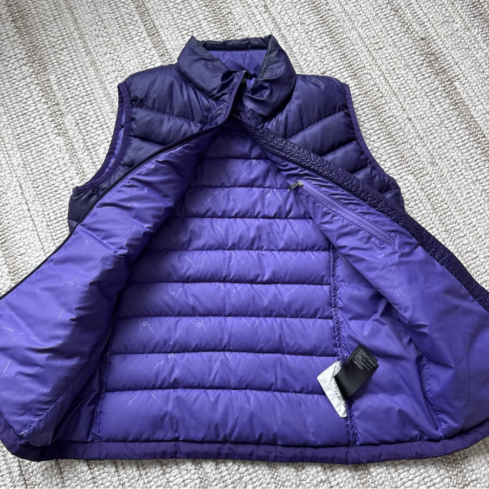 Marmot Down Puffer Vest 800 Fill Full Zip Inside Zip! Packable Womens M Purple - Picture 14 of 16